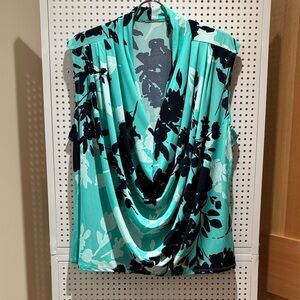 Floral Drape Neck Women Top